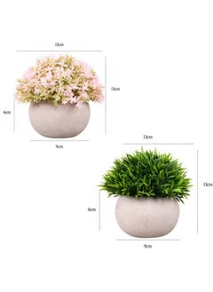 Beauenty Mini Artificial Plants,artificial Flowers,potted Plants,small Shrubs,artificial Plants|office/kitchen/bathroom/bedroom/room/shelf/party/home/beach Garden Decorative Artificial Plant Set(2pcs)  - Image 2