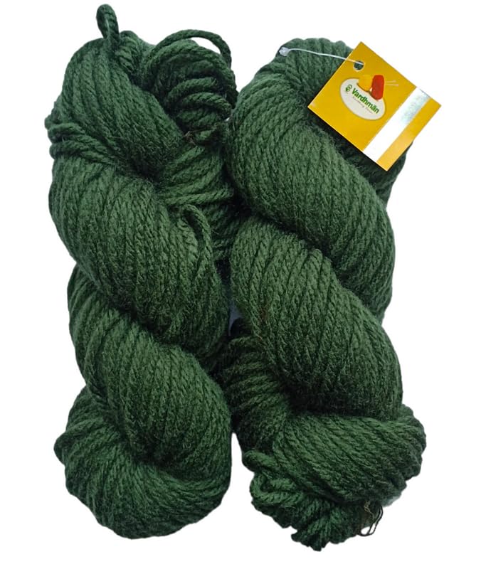 KYSS Vardhman Jackpot Thick Chunky Wool Hand Knitting Yarn Mehndi Hanks600gms Shade no42 - Image 1