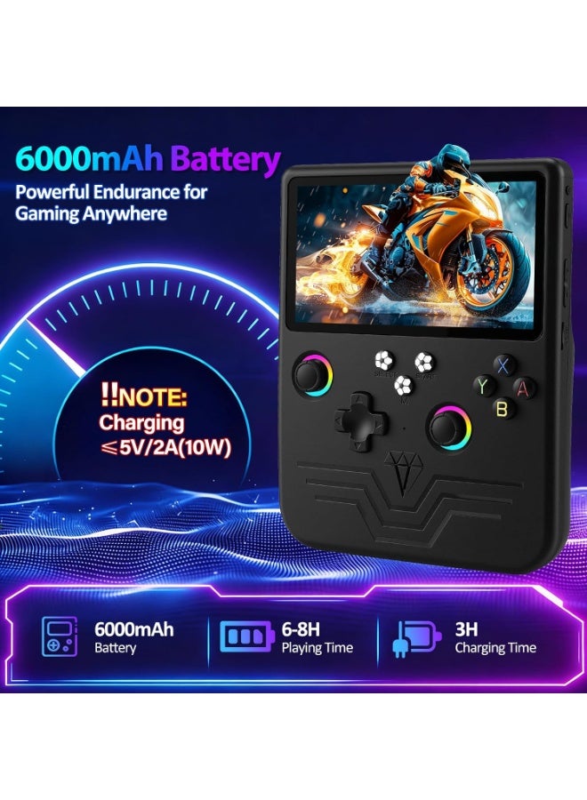 ELTRAZONE R60MAX Retro Handheld Game Console 6.0 Inch HD IPS Screen Built-In 20000+ Games Portable Video Game Console Linux System Long Standby Time Black - Image 4