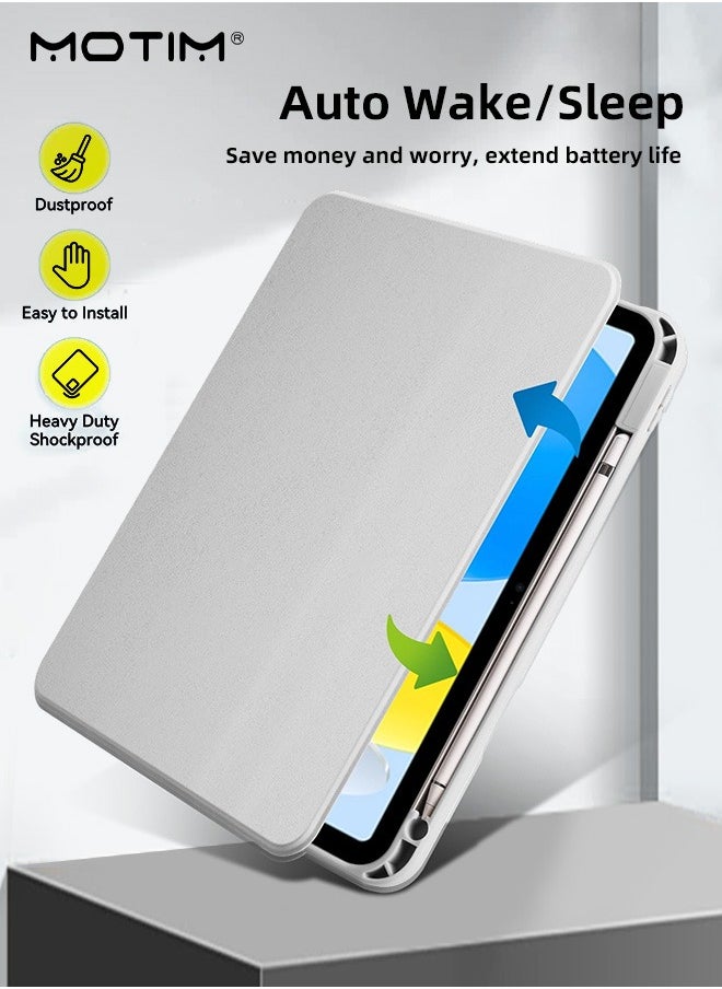 Motim Rotating Case for iPad 10th Generation (10.9 Inch, 2022 Model) with Pencil Holder, 360 Degree Rotating Stand Flexible Back Cover, Auto Wake/Sleep  - Image 2