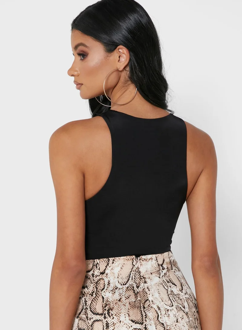Missguided Petite Seamfree Racer Neck Bodysuit