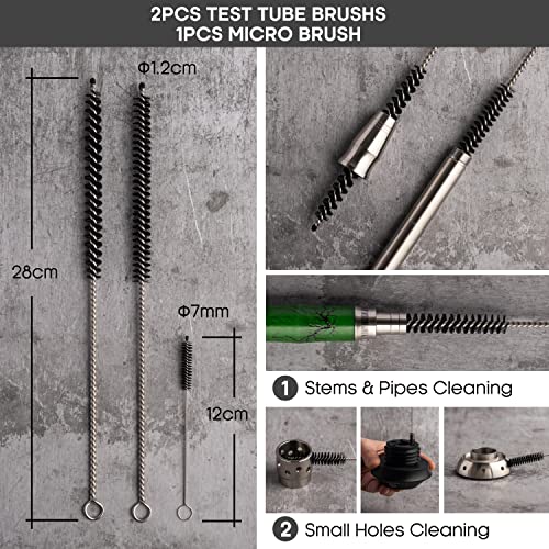 MY YIMI HOOKAH Yimi Hookah® Cleaning Kit | Flexible Drain Brush | V Shape Angled Brush | Test Tube Brushes and Micro Brush | Decanter Cleaning Beads | Flexible Bottle Scourer| Hookah Shisha Brush Set. - Image 5