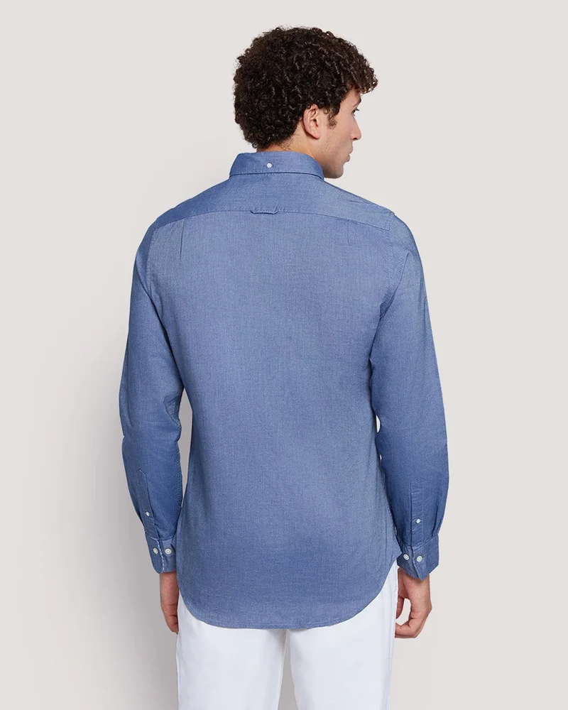 غانت قميص أكسفورد قطن بقصة ضيقة للرجال من جانت