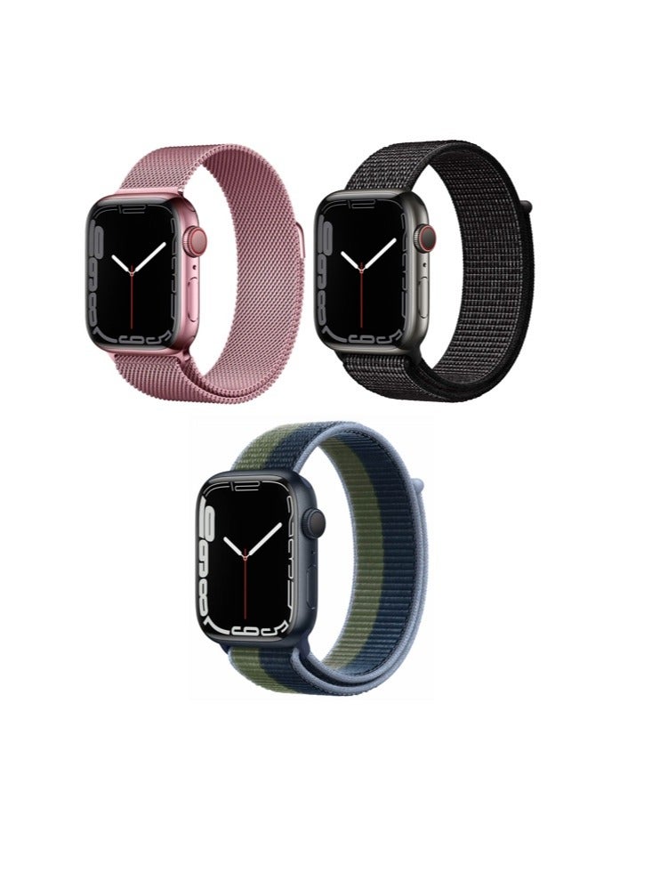 Perfii 3pcs Apple Watch Strap 42/41/40/38mm Replacement for Apple Watch Series 10/9/8/7/6/5/4/SE - Image 1