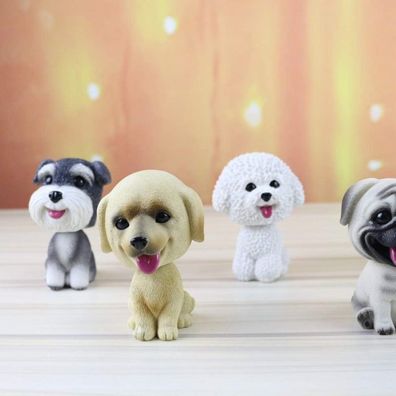 klarakoResin Shaking Head Dog Puppy Bobbing Heads Bobblehead Toy Animal Figures Car Dashboard Auto Decoration klarakoPug - Image 4