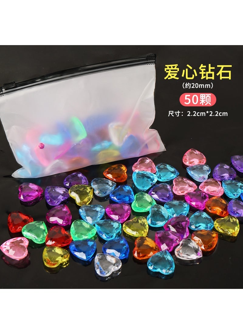 Kids Acrylic Gem Toy Treasure Box Set K21 Love Gem⭐50 bags