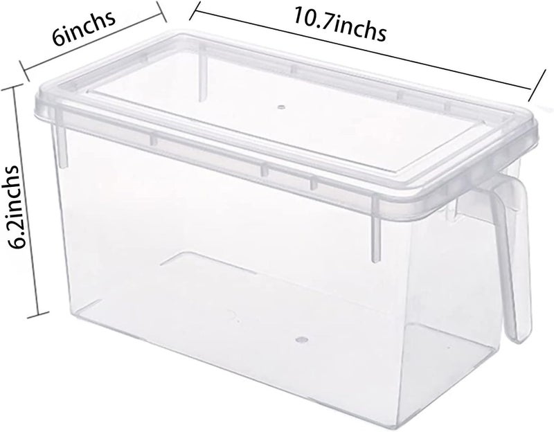 Eanpet Large Fridge Organizer Food Storage Containers Stackable Refrigerator Organizer Bins with Lids Clear Plastic Organizer Square Produce Saver for Fruits,Vegetable,Meat(Set of 4 Pack) - Image 2