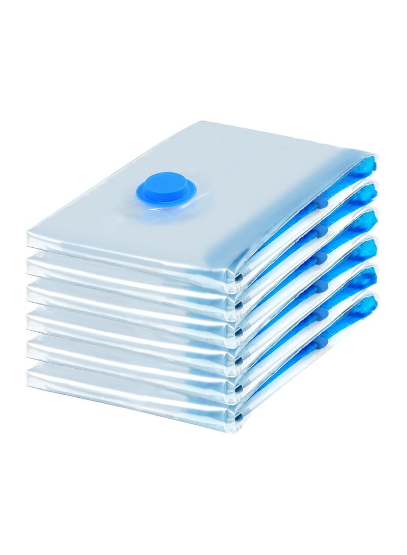 MOMENT 6 Pack Vacuum Storage Bags 60 x 80cm, Space Saver Bags, Reusable Compression Bags Space Saver, Vacuum Bag for Packing,Clothes, Bedding, Travel. - Image 1