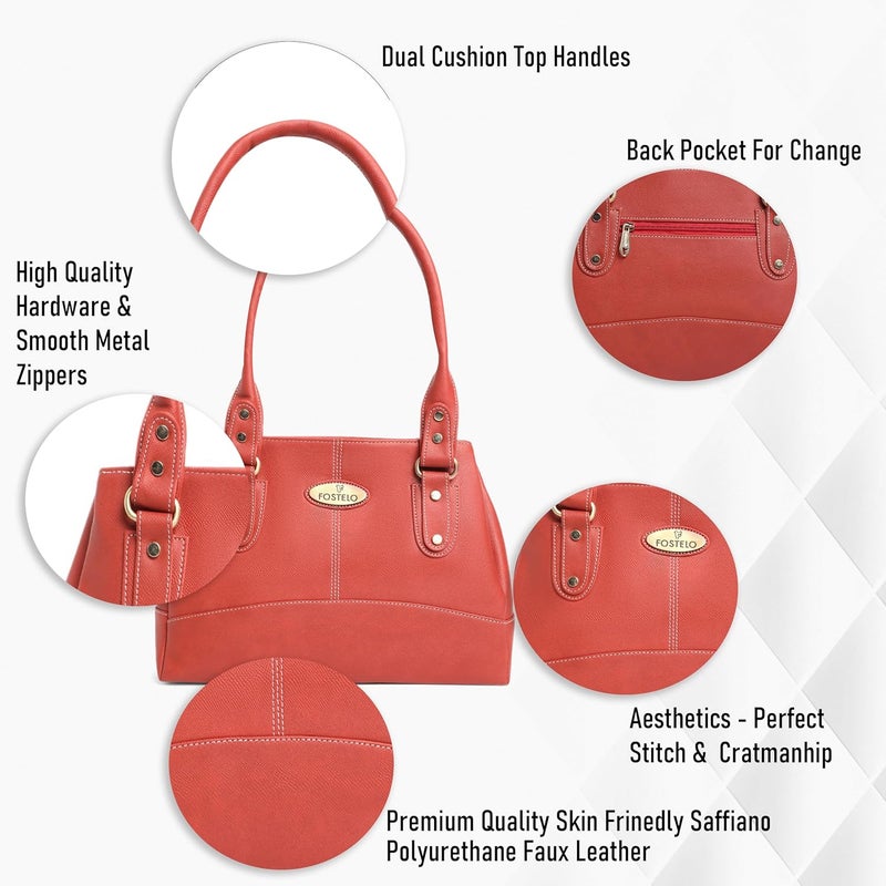 Fostelo Women's Catlin Satchel Tote Handbag for Women | Ladies Purse | Stylish Shoulder Bag | Gift For Women - Image 2