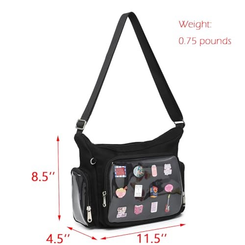 CHERRY SAUCE Canvas Ita Bag Crossbody Shoulder Bag Kawaii Purses and Handbags with Anime Pins Display - Image 2