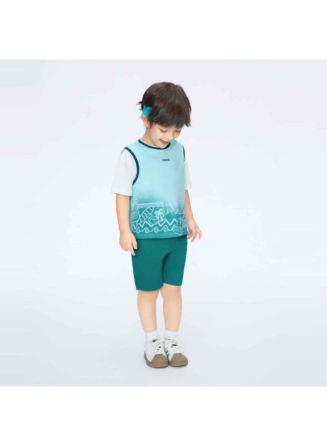 Annil new Summer Boys' Sportswear Set - Short Sleeve & Pants With Gradient Print, Casual Training Outfit - Image 5