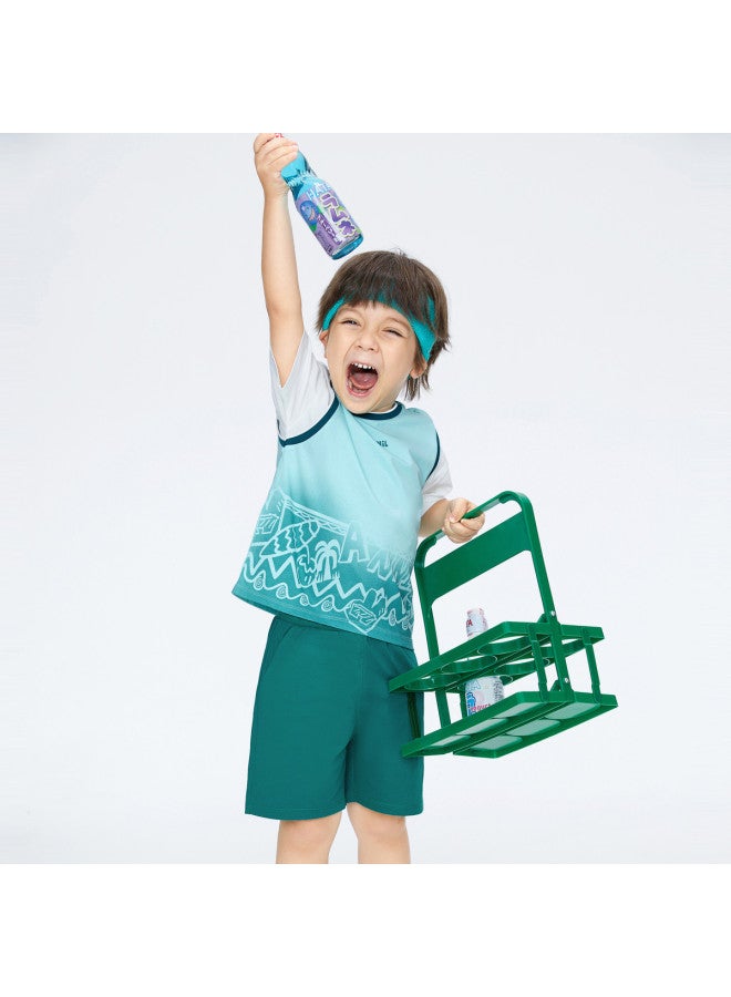 Annil new Summer Boys' Sportswear Set - Short Sleeve & Pants With Gradient Print, Casual Training Outfit - Image 4