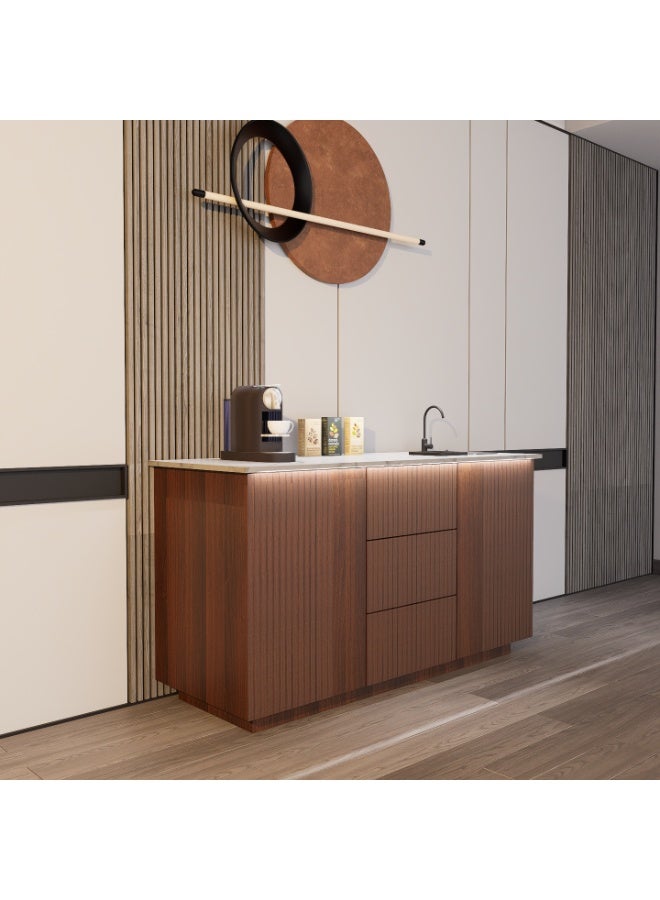 كوفي وورلد ركن القهوة بكج شامل الاضاءة المخفية والرينزر والسلة والحنفية - Image 2