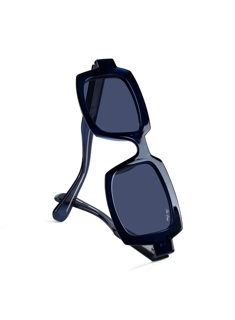 Woggles Posh Blue Polarized Rectangle Sunglasses|100% UV Protected| Men & Women