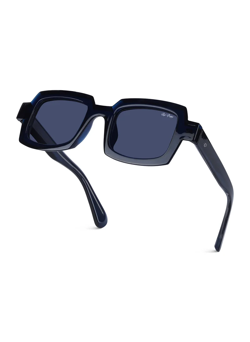 Woggles Posh Blue Polarized Rectangle Sunglasses|100% UV Protected| Men & Women