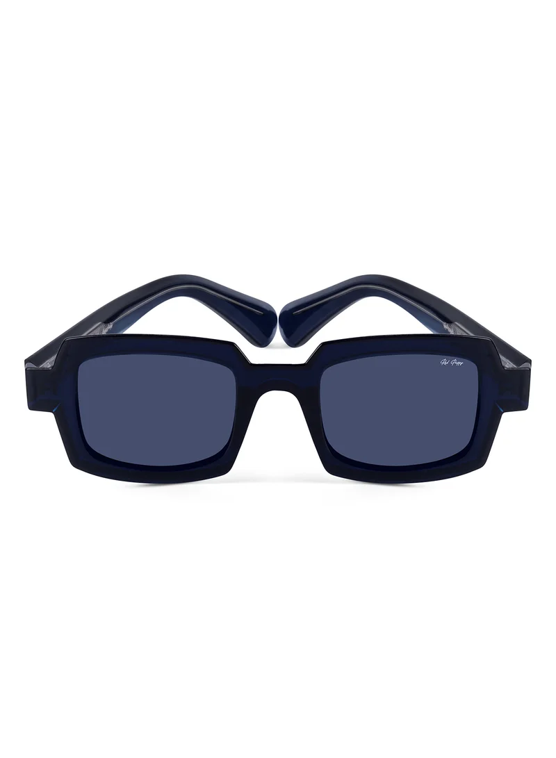 Woggles Posh Blue Polarized Rectangle Sunglasses|100% UV Protected| Men & Women