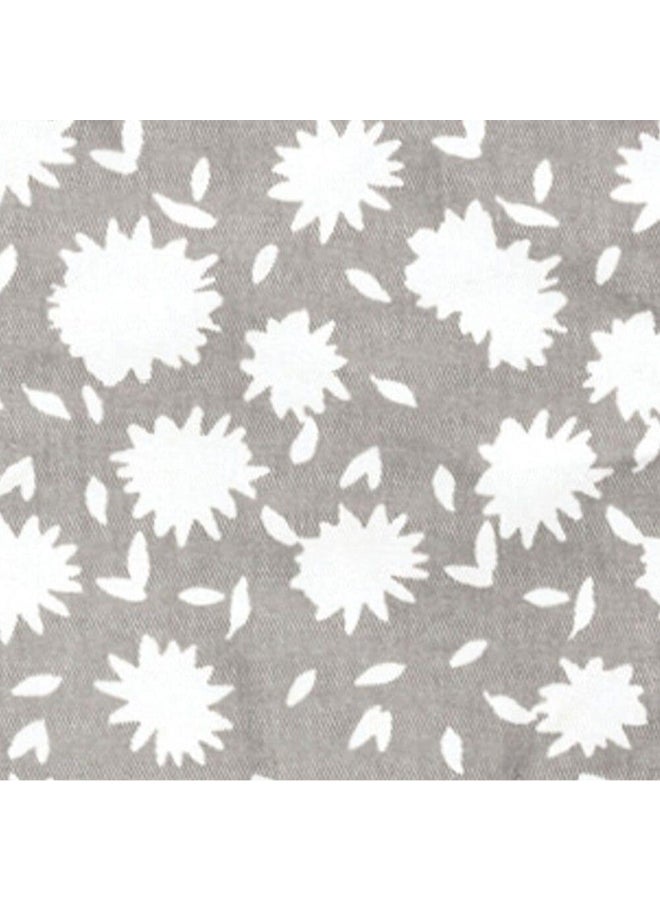 Mukitchen Floral Pattern Designer Oven Mitt Aster Grey and White 13 x 7 Inch 6014-2585 - Image 2