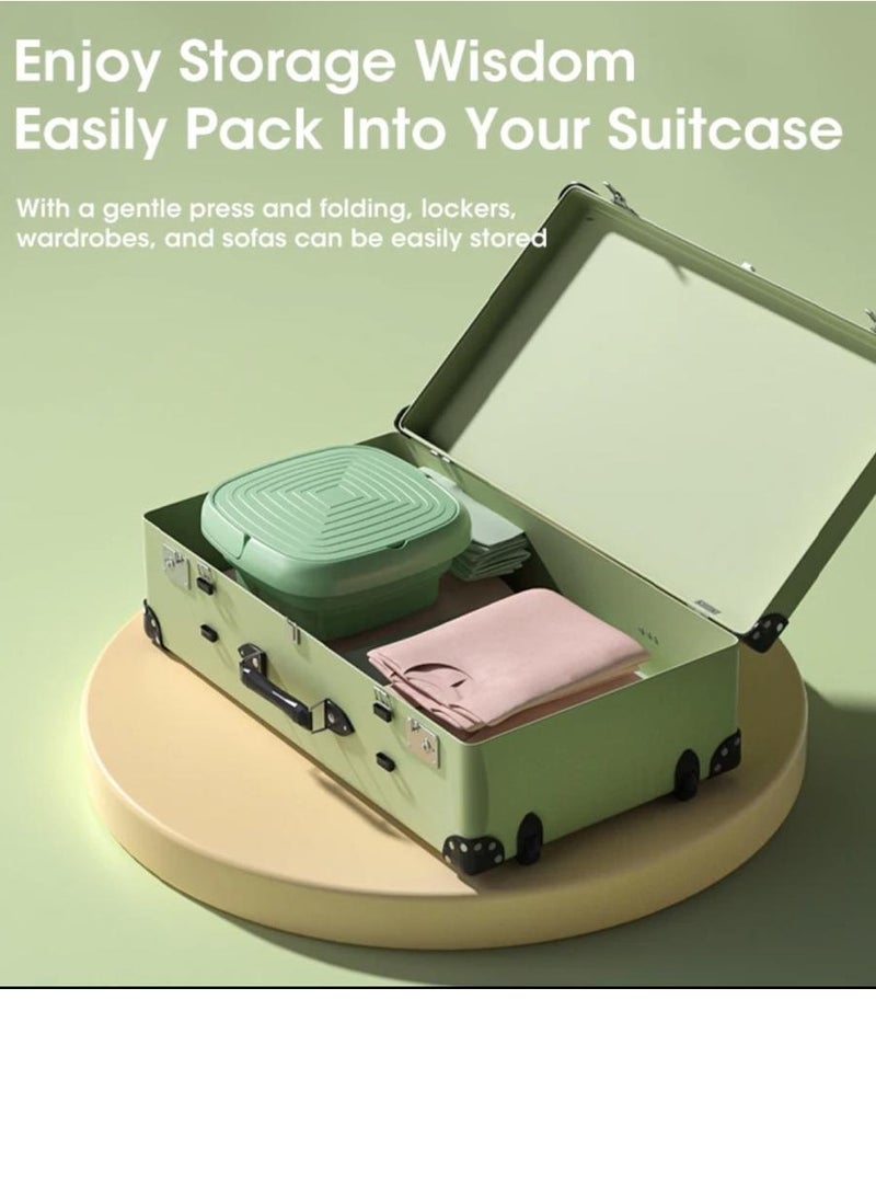 Mini Foldable Washing Machine for Baby Clothes  Underwear or Small Things, Portable Foldable Turbine Washing Machine with Drain Basket for Apartment  Camping  Travel  Gift for Friends or Family 8L - Image 4