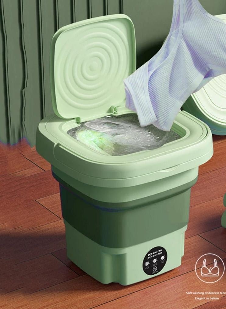 Mini Foldable Washing Machine for Baby Clothes  Underwear or Small Things, Portable Foldable Turbine Washing Machine with Drain Basket for Apartment  Camping  Travel  Gift for Friends or Family 8L - Image 1