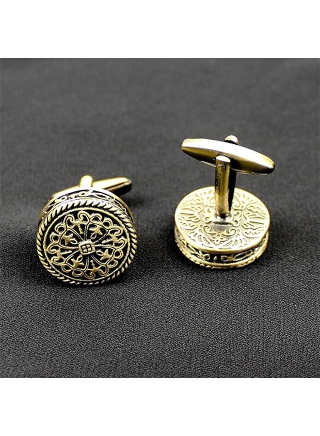 Classic Solid Brass Cufflinks for Men With Walnut Transparent Lid Organizer Case, Wedding Gift, Engagement Gift, Father's Day Gift - Image 4