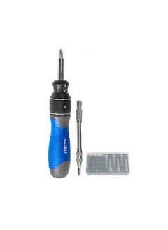 Gazelle 28 Piece Dual-Drive Ratchet Screwdriver Set With Phillips, Hex, Square, Torx And Sockets Bits, Thumb Switch Reverse Gear, Slip Resistant Rubber Grip  - Image 1
