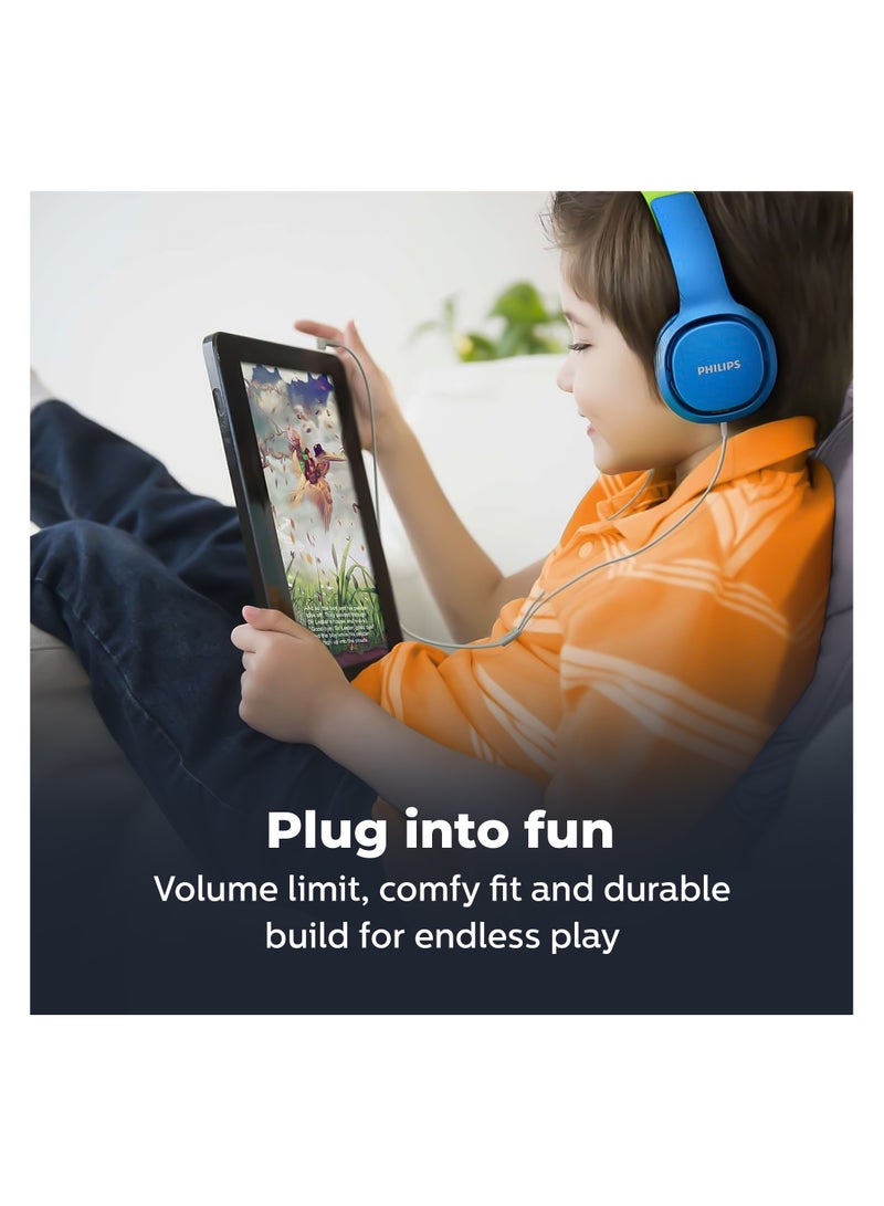 Philips Wired Kids Over-Ear Noise-Isolating Headphones, Safe sound – Ear Cushion Blue - Image 4