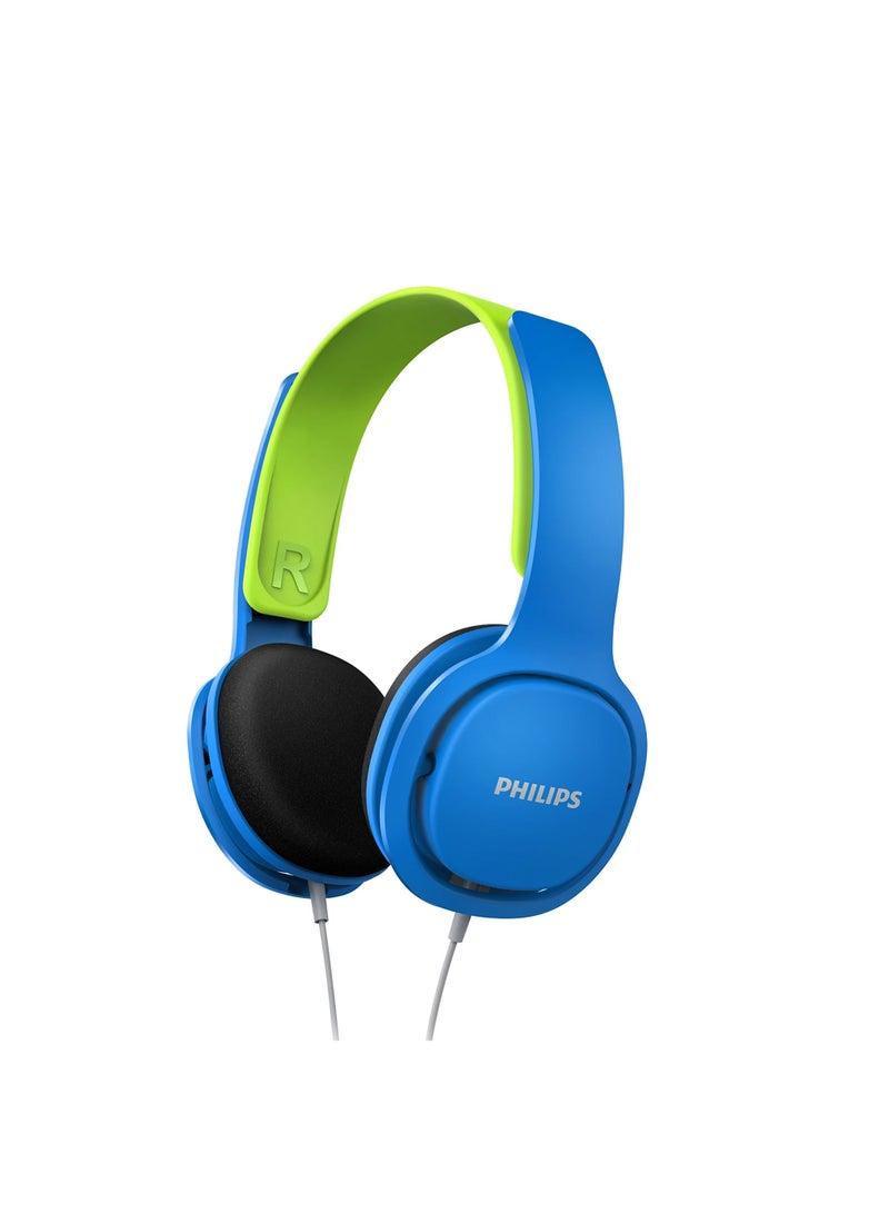 Philips Wired Kids Over-Ear Noise-Isolating Headphones, Safe sound – Ear Cushion Blue - Image 1