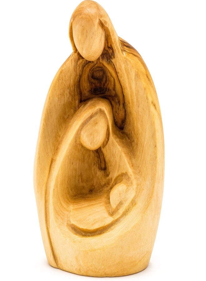 Zuluf 3.1" Olive Wood Holy Family Figurine - Small Hand-Carved Nativity of Joseph, Virgin Mary & Baby Jesus - Religious Housewarming or New Home Gift Decor - HOF027 - Image 1