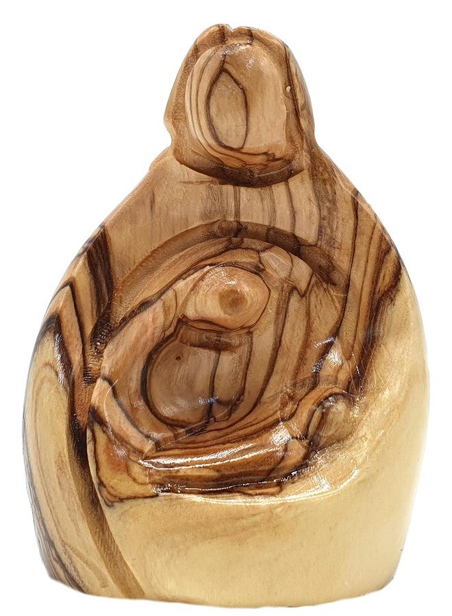 Zuluf 3.1" Olive Wood Holy Family Figurine - Small Hand-Carved Nativity of Joseph, Virgin Mary & Baby Jesus - Religious Housewarming or New Home Gift Decor - HOF027 - Image 3