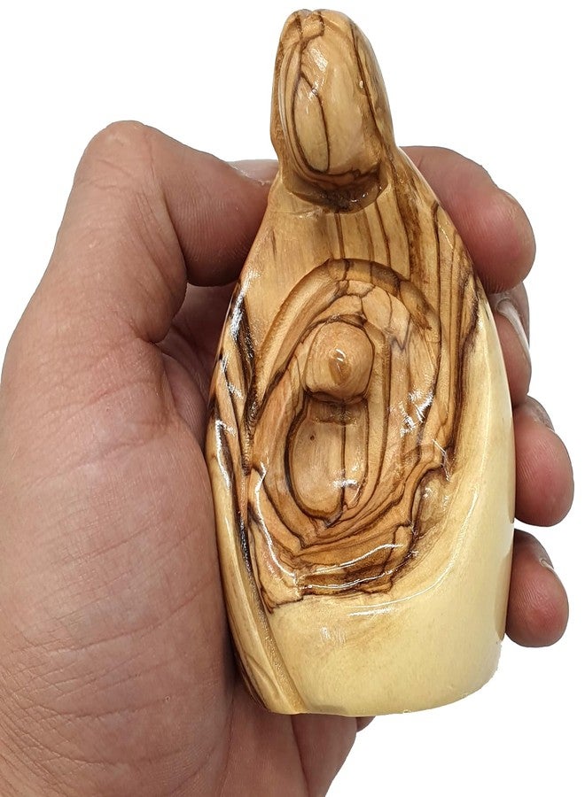 Zuluf 3.1" Olive Wood Holy Family Figurine - Small Hand-Carved Nativity of Joseph, Virgin Mary & Baby Jesus - Religious Housewarming or New Home Gift Decor - HOF027 - Image 2