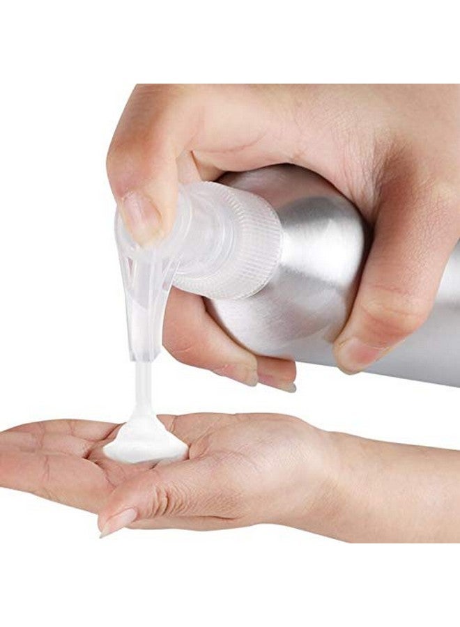 SYBL 3 قطع زجاجة مضخة لوشن ألمنيوم سعة 8 أونصات مع رأس مضخة بلاستيكية سوداء حاوية فارغة لتوزيع عينة مستحضرات التجميل لكريم المكياج والمستحلب وجل الاستحمام والشامبو - Image 3