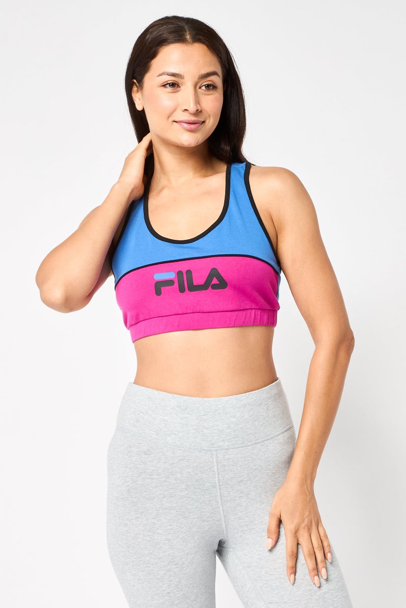 FILA Women Brand Logo Non Padded Sports Bra, Multicolor - Image 1