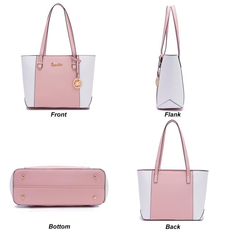 Soperwillton Handbags and Purses for Women Shoulder Tote Bags Top Handle Satchel Purse Set 5pcs - Image 2