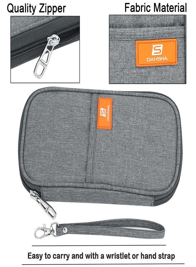 DAHSHA Fabric Travel Family Passport Holder Card Holder Wallet Travel Accessories Document Organizer Passport Cover Travel Wallet with Removable Hand Strap for Men and Women (Grey - 13 x 3 x 23 Cm) - Image 4