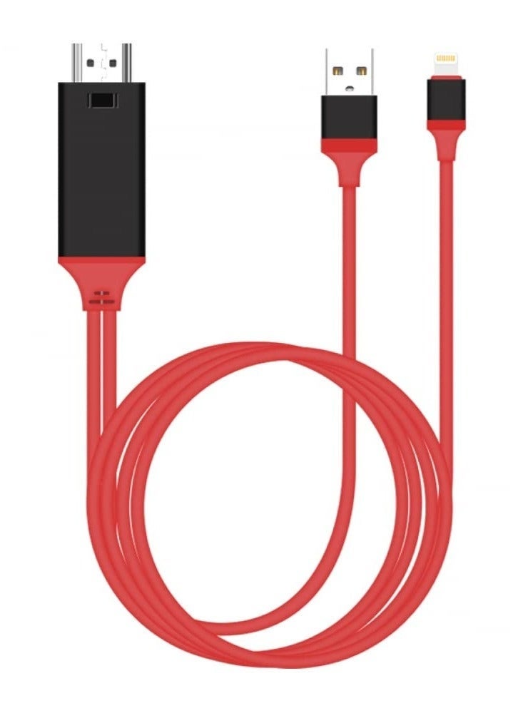 Earldom ET-W5 2-in-1 8-Pin HDTV & Charging Cable 2M – 4K HD Lightning to HDMI Adapter for Phone to TV Screen Mirroring – Plug & Play AV Cable with Simultaneous Charging & Video Output – Silver - Image 3