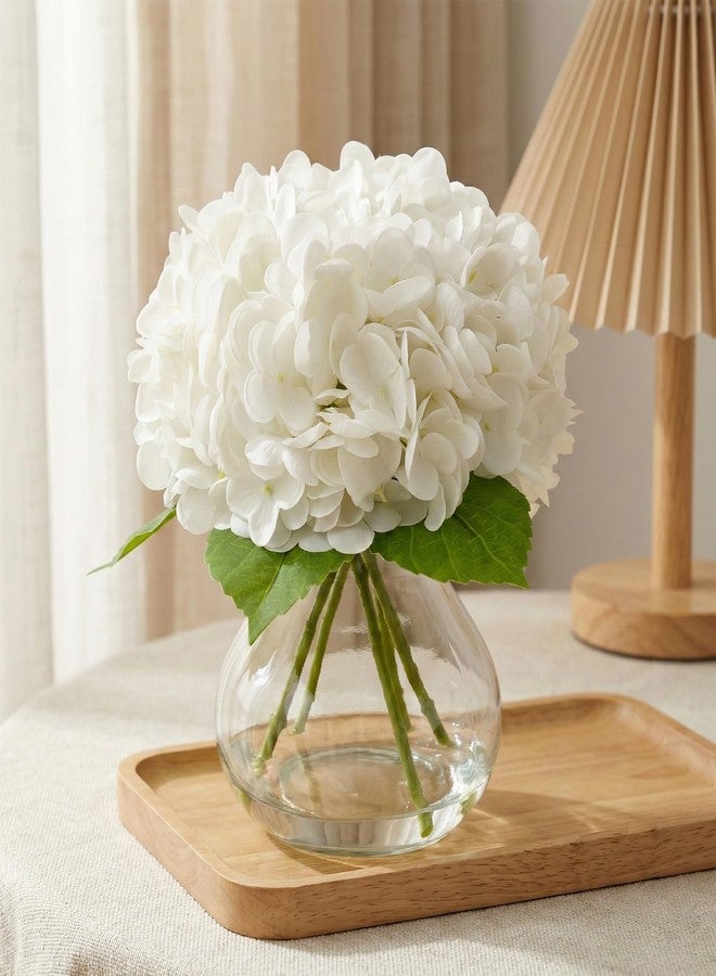 AMORISE Real Touch Artificial Hydrangea in Vase,Premium Faux Flowers with Faux Water for Home Decoration,Coffee,Table,Wedding,White Fake Hydrangea with Vase for DIY Floral Arrangements - Image 1