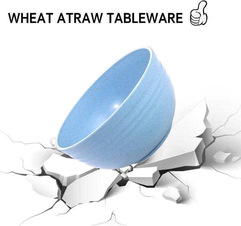 Supernal 32pcs Wheat Straw Dinnerware SetsUnbreakable DishLight Weight Dinnerware Reusable Dishwasher Microwave SafeEco Friendly PlatesCereal BowlsCups and Utensils Sets - Image 4