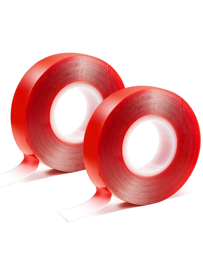 Generic 2 Pack Double Sided Tape Acrylic Double Sided Tape Heavy Duty, 0.59in16.4ft Strong Adhesive Removable Double Sided Mounting Tape  - Image 1