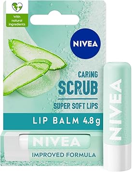 Nivea نيفيا 2 في 1 مقشر شفاه بالصبار 48 جرام بلسم شفاه مغذي بالصبار وفيتامين E يقشر بلطف للحصول على شفاه ناعمة للغاية عناية مكثفة للشفاه لا حاجة لمسحها - Image 1