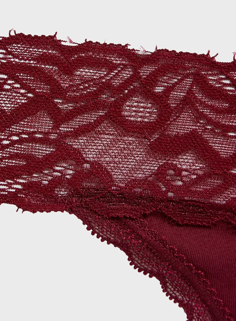 FOREVER 21 Lace Trim Thong