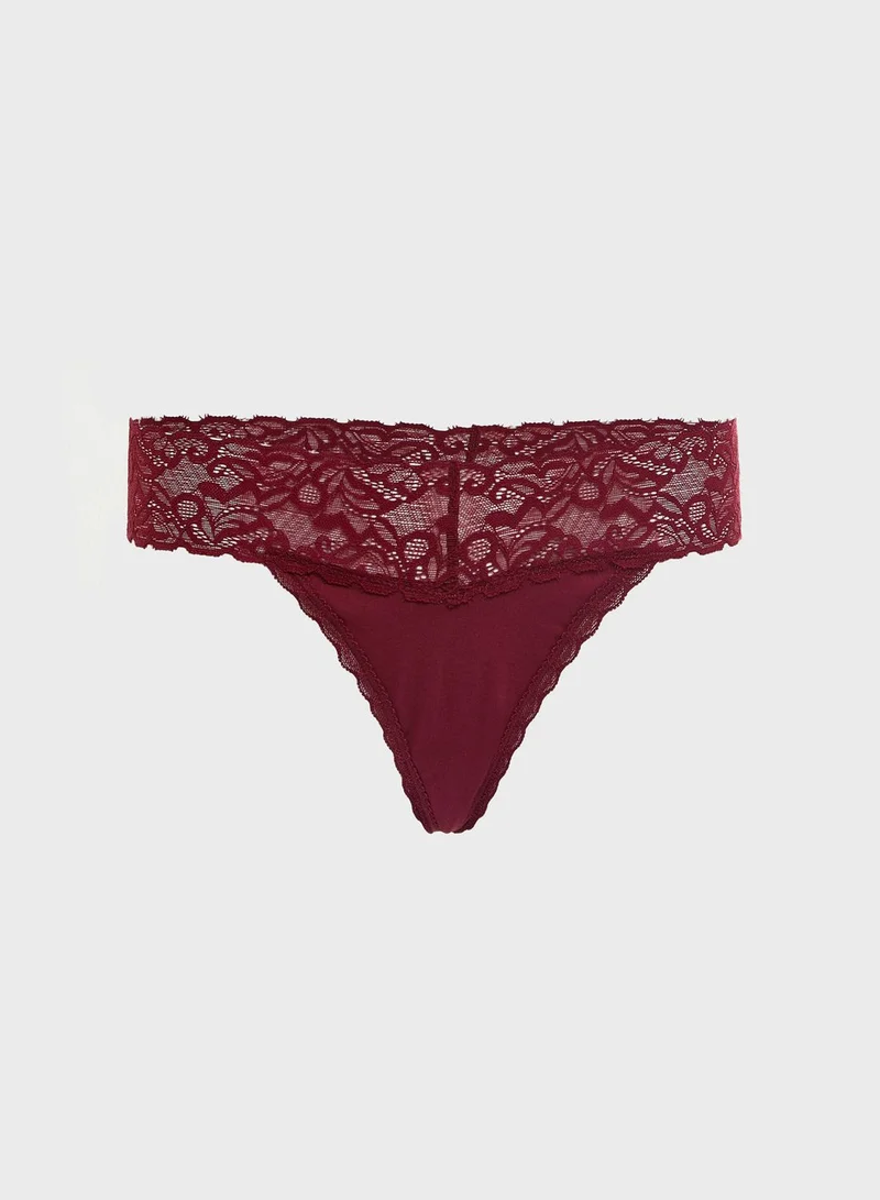 FOREVER 21 Lace Trim Thong