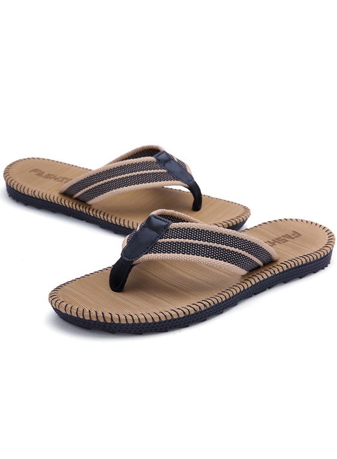 Hanayo شبشب رجالي صنادل شاطئية أحذية داخلية وخارجية أحذية كاجوال مضادة للانزلاق ناعمة القاع شباشب صيفية رجالية (كاكي) - Image 4