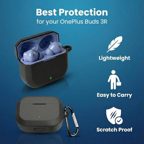 iTronix Case Cover Compatible with OnePlus Nord Buds 3R – Soft Shockproof Earbuds Cover with Carabiner Hook | 360° Protection, Anti-Scratch, Durable & Lightweight Case - Image 4