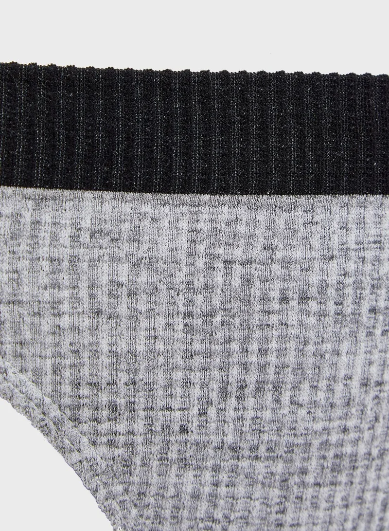 TOPSHOP Striped Ribbed Thong