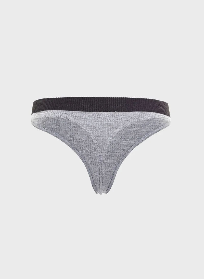 TOPSHOP Striped Ribbed Thong