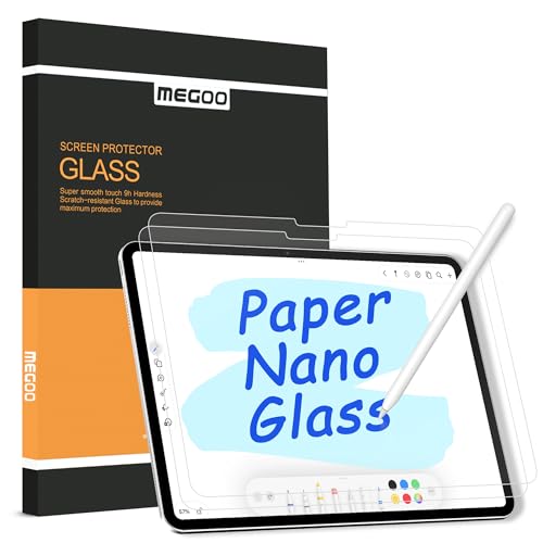 Megoo Paper Glass Screen Protector for iPad Air 11 inch M2-M3(2024-2025 6/7th Gen), Matte for Drawing/Anti-Glare/Easy Installation/Protective Case Compatible,2-Pack - Image 1