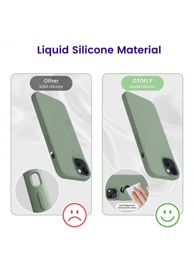 OTOFLY Designed for iPhone 14 Case, Silicone Shockproof Slim Thin Phone Case for iPhone 14 6.1 inch (Calke Green) - Image 3