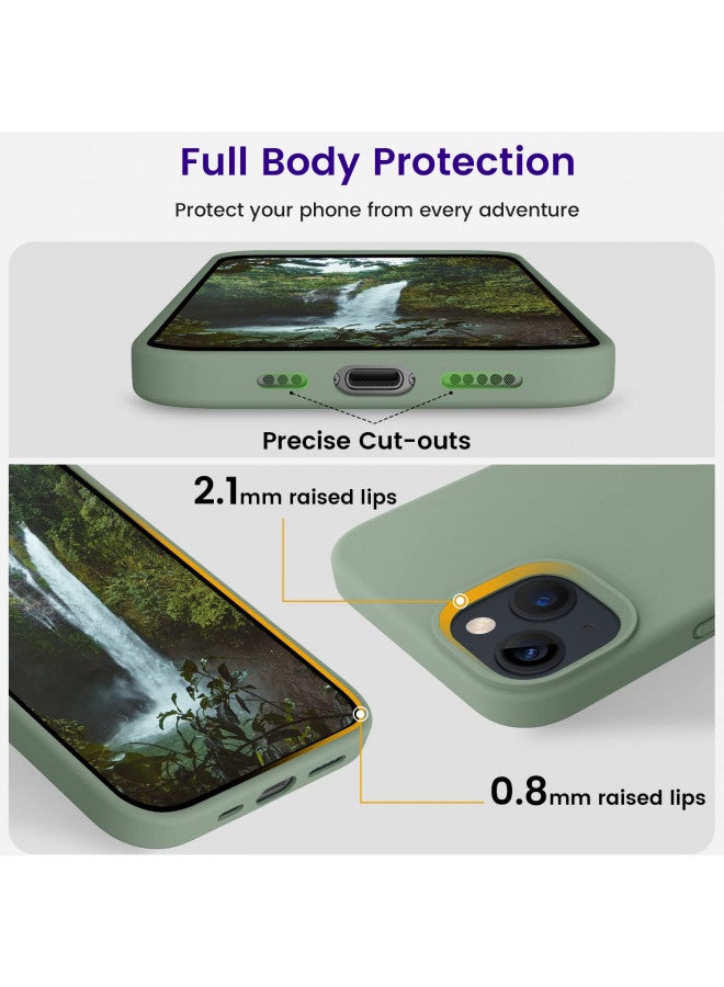 OTOFLY Designed for iPhone 14 Case, Silicone Shockproof Slim Thin Phone Case for iPhone 14 6.1 inch (Calke Green) - Image 2
