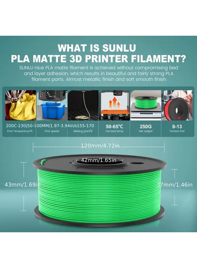 خيوط PLA باللون الوردي غير اللامع 1.75 ملم 8.82 أونصة بكرة صغيرة لطابعات FDM - Image 2
