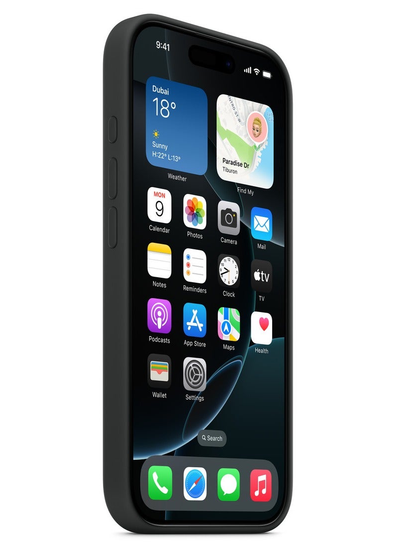 سيليكون غطاء الحماية السيليكون ماج سيف لهاتف آيفون 16 برو من أبل – أسود - Image 2